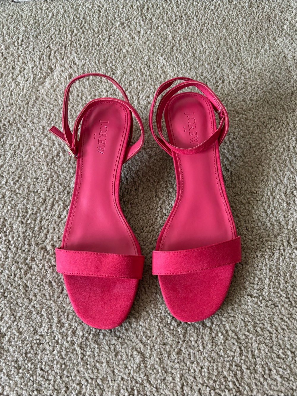 NEW J.Crew Pink Suede Ankle-Strap Sandals